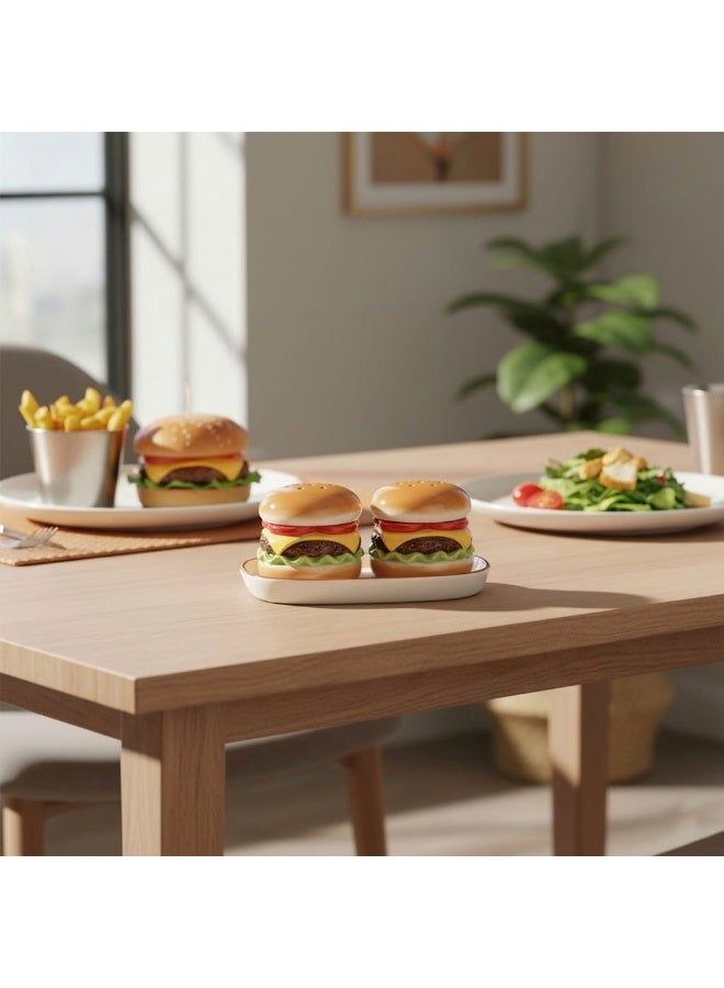 طقم أنيق من ثلاث قطع من البورسلين، يتضمن مملحة وفلفل مع حامل، مناسب للمطبخ المصري الحديث ولتنسيق طاولة طعام أنيقة. - Image 4